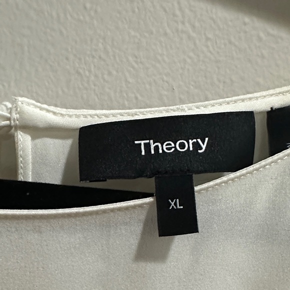 Theory Cream Women's Blouse IVORY  CAP SLEEVE SHELL XL - Picture 2 of 10